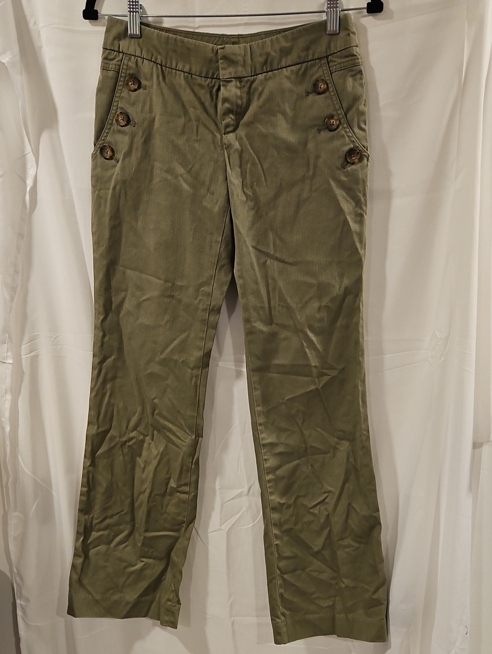 Vintage Y2K Banana Republic Sage Green Low Rise Sailor-Style Trousers